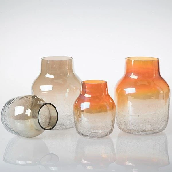 Crack Effect Glass Flower Vase For Decoration