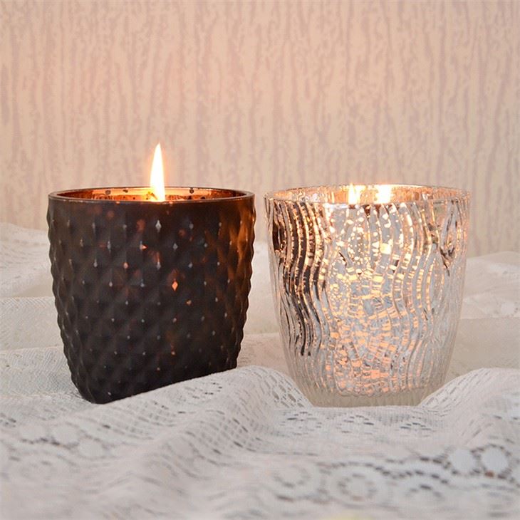Electroplate Customize Glass Candle Holder