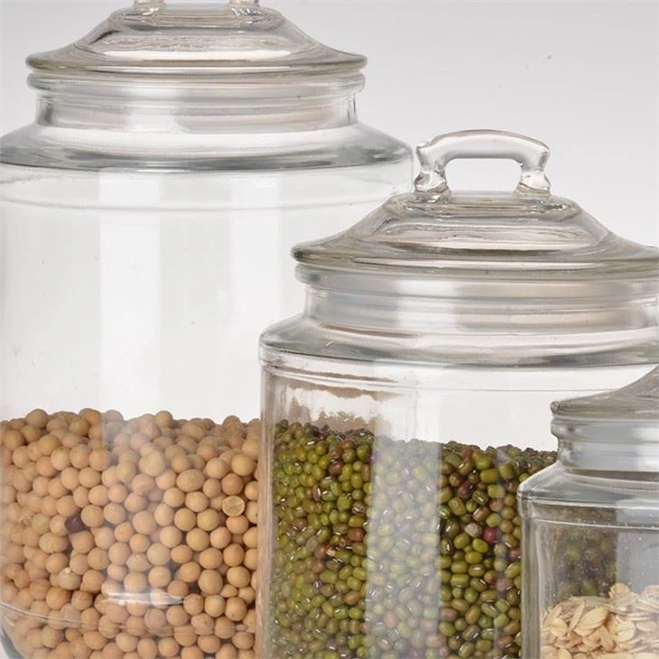 Glass Jar With Glass Lid Customize LOGO
