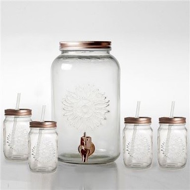Glass Drink Dispenser Nrog Spigot
