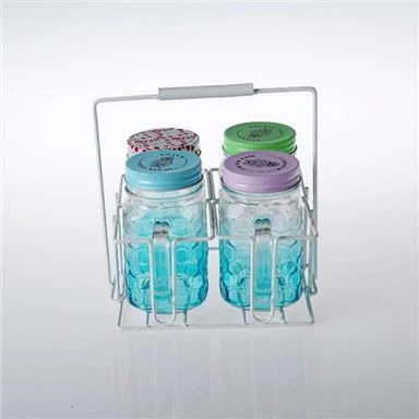 Airtight Mason Jar Nrog Hlau Rack