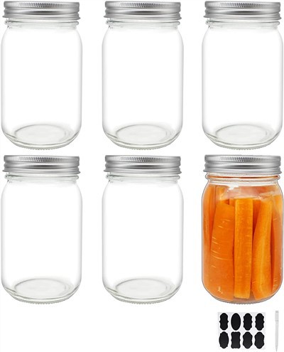 16 OZ Mason Jar Nrog Ntsia Hlau Hau