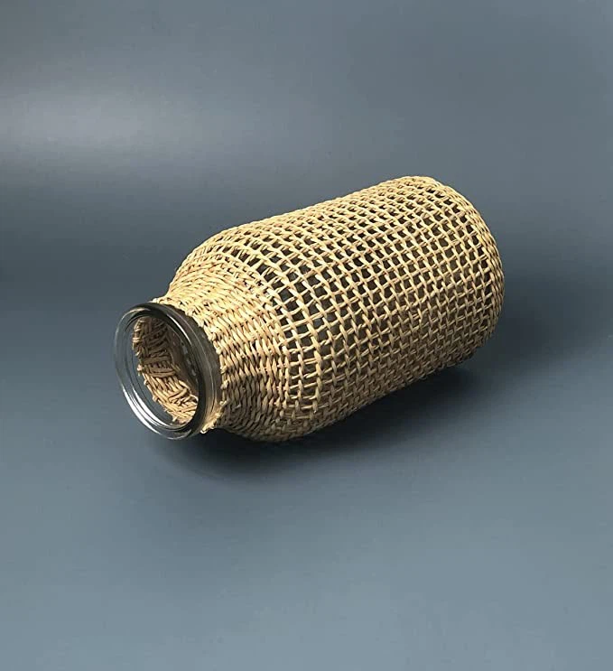 Straw Decorative Glass Vase