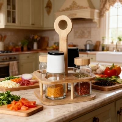 4-jar Mixed-lid Spice Set