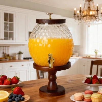 Lub Geometric Sphere: Pob zeb diamond-Patterned Glass Carafe